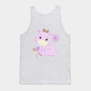 Super Cute Purple Baby Pig Tank Top